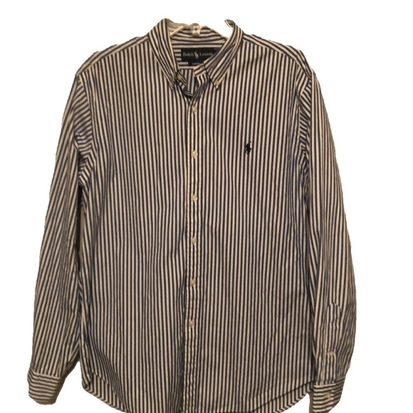 Ralph Lauren classic blue/white stripe shirt , L - Picture 1 of 4